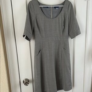 J.Crew wool career wear grey midi work office dress